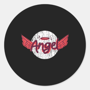 Angel Wings en Halo Grappig voor slechte meisjes e Ronde Sticker