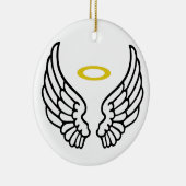Angel Wings en Halo Keramisch Ornament (Rechts)