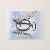 Angel Wings en Halo Monogram Letter D Legpuzzel (Horizontaal)