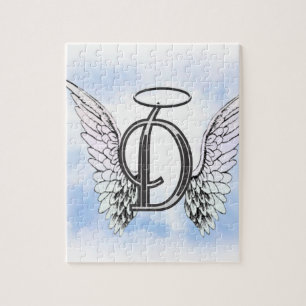 Angel Wings en Halo Monogram Letter D Legpuzzel