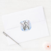 Angel Wings en Halo Monogram Letter F Ronde Sticker (Envelop)