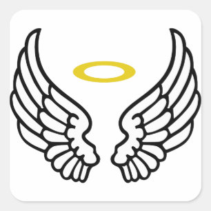 Angel Wings en Halo Vierkante Sticker