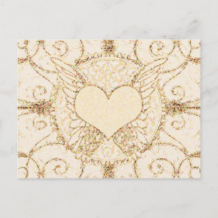 Angel Wings en Heart Briefkaart