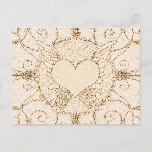Angel Wings en Heart Briefkaart (Voorkant)