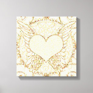 Angel Wings en Heart Canvas Afdruk