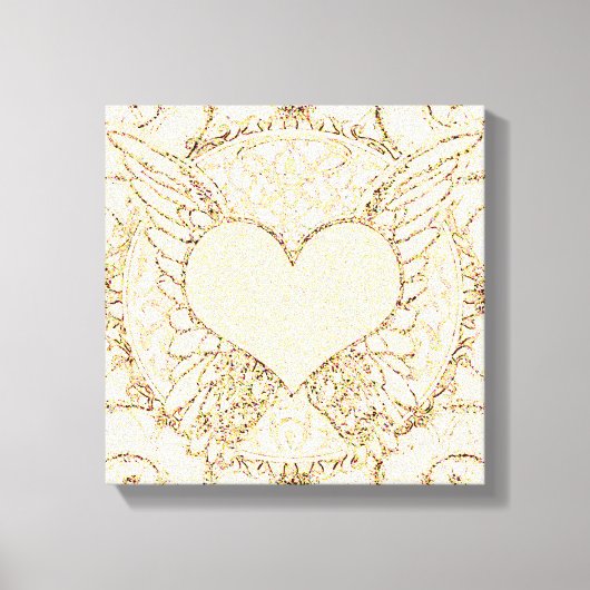 Angel Wings en Heart Canvas Afdruk (Voorkant)