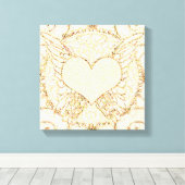Angel Wings en Heart Canvas Afdruk (Insitu (Houten vloer))