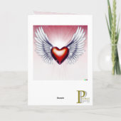 Angel Wings en Heart Greeting/Note Kaart (Achterkant)