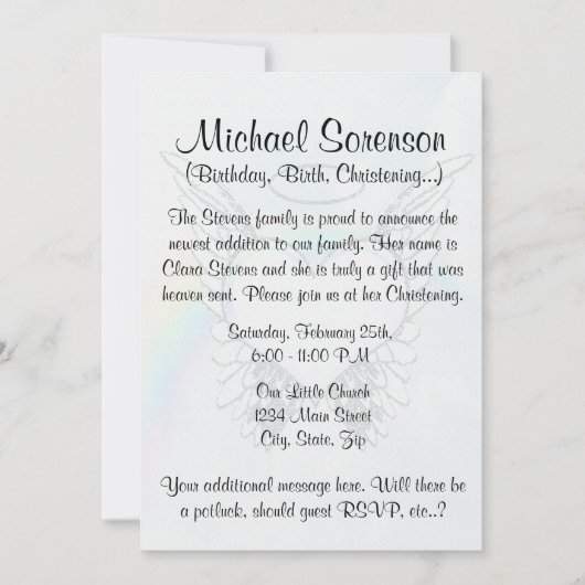 Angel Wings en Heart Kaart (Voorkant)