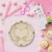 Angel Wings en Heart Papieren Bordje (Feest)