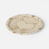 Angel Wings en Heart Papieren Bordje (Gekanteld)