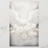 Angel Wings en Rozen Monogram Stationery Briefpapier (Achterkant)