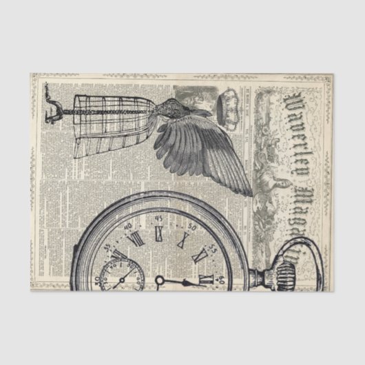 Angel Wings Ephemera Collage Tissuepapier (Voorkant)