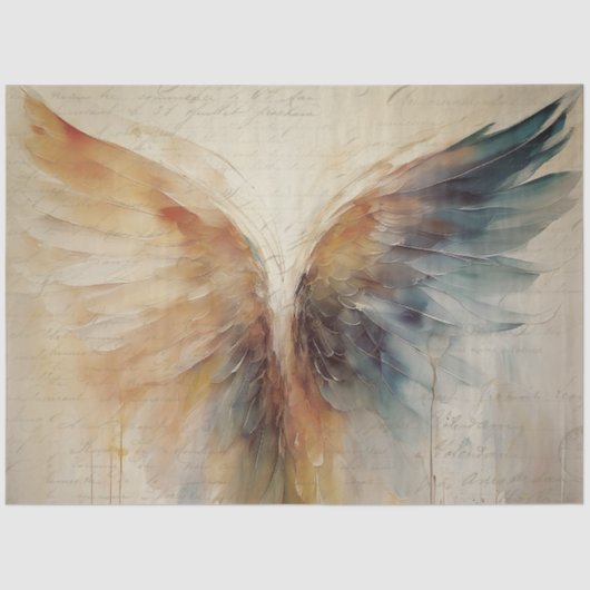 Angel Wings Etheïstisch Abstract impressionisme Tissuepapier (Voorkant)
