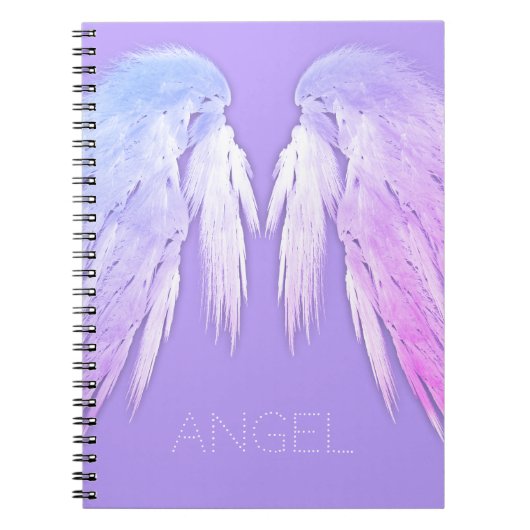 ANGEL WINGS Fairy Paars Custom Name Notitieboek (Voorkant)