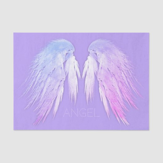 ANGEL WINGS Fairy Paars Custom Name Tissuepapier (Voorkant)
