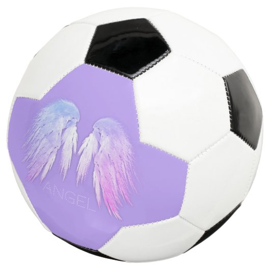 ANGEL WINGS Fairy Paars Custom Name Voetbal (Drie kwart)