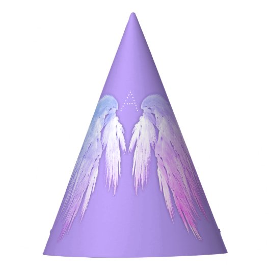 ANGEL WINGS Fairy Paars Monogram Feesthoedjes (Voorkant)