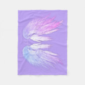 ANGEL WINGS Fairy Paars Monogram Fleece Deken (Voorkant)