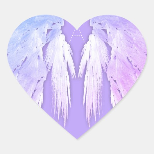 ANGEL WINGS Fairy Paars Monogram Hart Sticker (Voorkant)