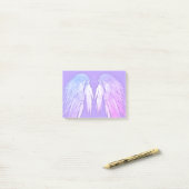 ANGEL WINGS Fairy Paars Monogram Post-it® Notes (Op bureau)