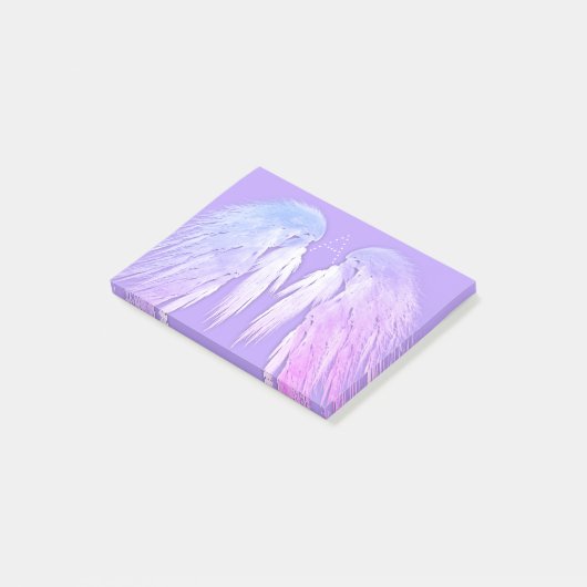 ANGEL WINGS Fairy Paars Monogram Post-it® Notes (Schuin)
