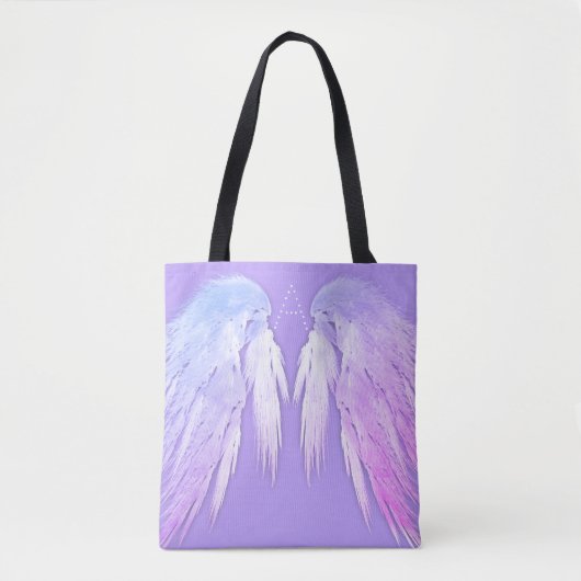 ANGEL WINGS Fairy Paars Monogram Tote Bag (Voorkant)