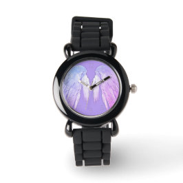 ANGEL WINGS Fairy Paars Numbered Horloge