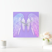ANGEL WINGS Fairy Paars Numbered Vierkante Klok (Huis)
