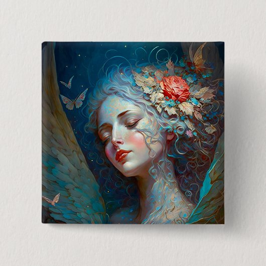 Angel Wings Fantasy Art Button (Voorkant)