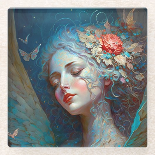 Angel Wings Fantasy Art Glass Onderzetter (Voorkant)