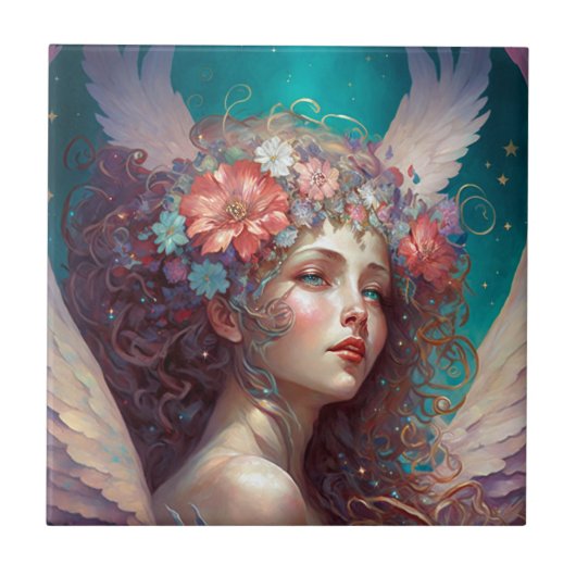Angel Wings Fantasy Art Tegeltje (Voorkant)