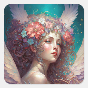 Angel Wings Fantasy Art Vierkante Sticker