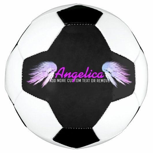 ANGEL WINGS Fantasy Color met Paarse naam Voetbal (Voorkant)