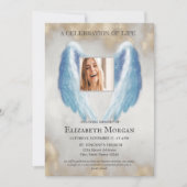 Angel Wings foto Gouden viering van het leven Kaart (Voorkant)