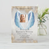 Angel Wings foto Gouden viering van het leven Kaart (Staand voorkant)