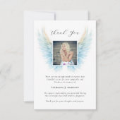 Angel Wings Foto Sympathy Begrafenismonument Bedankkaart (Voorkant)