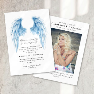Angel Wings Foto Sympathy Begrafenismonument Bedankkaart