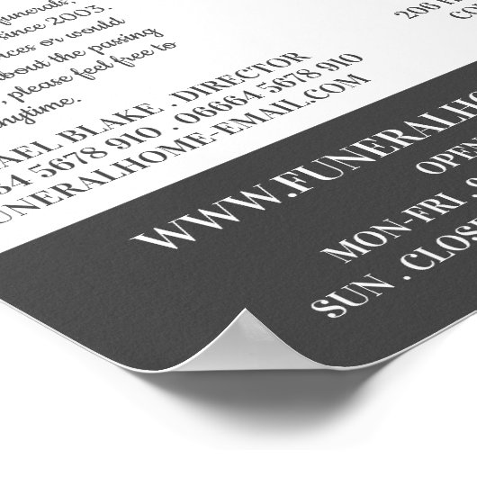 Angel Wings, Funeral Home, Directors Poster (Hoek)