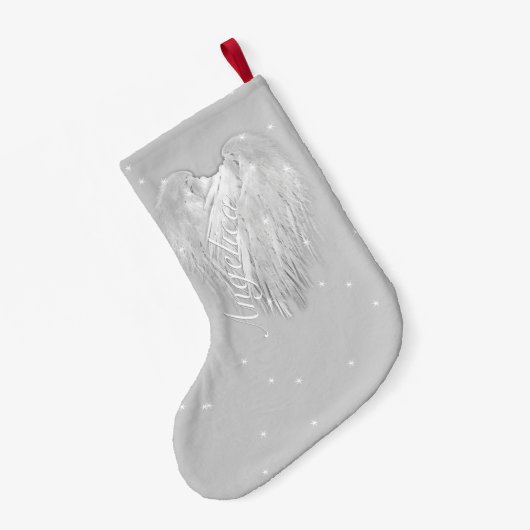 ANGEL WINGS 'Geloof' Heart Starry Sparkle Kleine Kerstsok (Achterkant (Hangend))