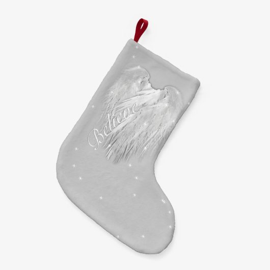 ANGEL WINGS 'Geloof' Heart Starry Sparkle Kleine Kerstsok (Voorkant (Hangend))