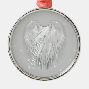 ANGEL WINGS 'Geloof' Heart Starry Sparkle Metalen Ornament