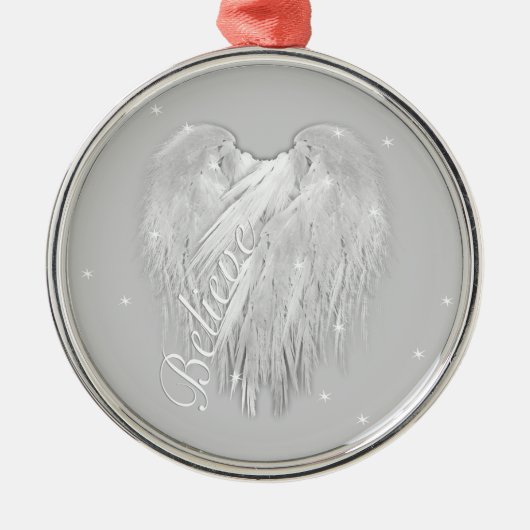 ANGEL WINGS 'Geloof' Heart Starry Sparkle Metalen Ornament (Voorkant)