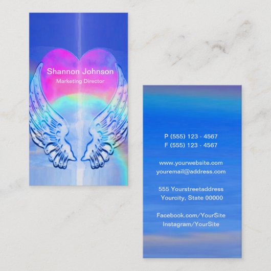 Angel Wings Gewikkeld rond een Visitekaartje van h (Voorkant / Achterkant)