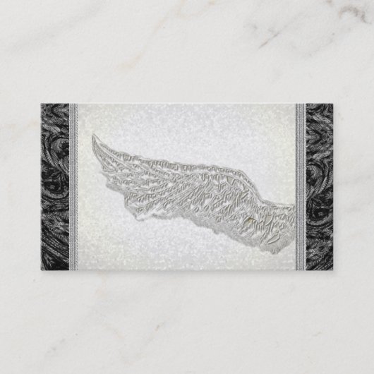 Angel Wings Glitter Lace Singer Visitekaartjes (Voorkant)