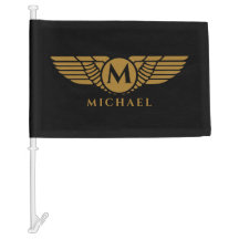 Angel Wings Golden Name Initiaal Monogram