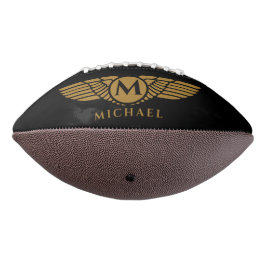 Angel Wings  Golden Name Initiaal Monogram American Football
