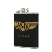 Angel Wings Golden Name Initiaal Monogram Heupfles (Links)
