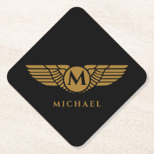 Angel Wings Golden Name Initiaal Monogram