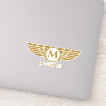 Angel Wings Golden Name Initiaal Monogram
